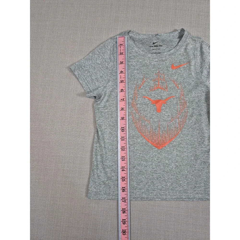 Nike Texas Longhorns Dri-FIT Kids Heather Gray Orange Graphic T-Shirt Size 5